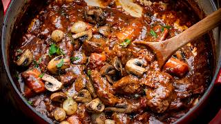 Beef Bourguignon  The Most Comforting Classic French Stew [upl. by Ddet]