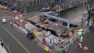 Gemeente Amsterdam  Brugvervanging Herengracht  Timelapse [upl. by Nnylecoj]