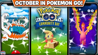 October in Pokémon GO  Shiny Guzzlord amp Shadow Moltres plus Comm Day [upl. by Nahoj116]