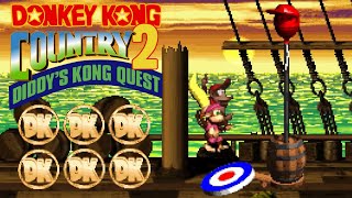 Donkey Kong Country 2 Diddys Kong Quest  All DK Coin Locations [upl. by Vasos519]