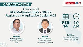 Taller Virtual de Elaboración del POI Multianual 2025 – 2027 y registro en el Aplicativo Ceplan V01 [upl. by Holbrooke672]