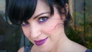 Tutorial Maquillaje Gotico  Ojos Ahumado Marrón Morado y Labios Violeta [upl. by Halverson]