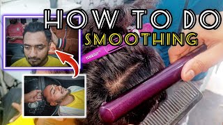 Hair Smoothing Treatment For boys 🙄  🔥 Smoothing For Men  Hair Smoothing Kaise Kare Full tutorial [upl. by Lusty]