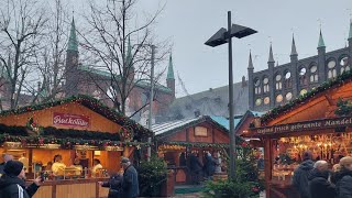 Germany Lübeck Christmas market  citywalk 4k [upl. by Addison]