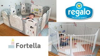 Baby Playpens Setup and Review  Fortella Cloud Castle amp Regalo Super Wide Baby Gate and Play Yard [upl. by Ravens]