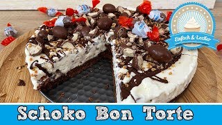 Kinder Schoko Bon Torte  einfach ohne backen 🍫 [upl. by Oglesby66]