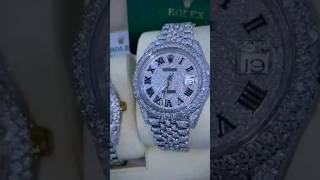 Moissanite Diamond Watch💎 VVS Diamondsdiamondwatchicedoutwatchluxurywatchrapperwatch [upl. by Maggio]