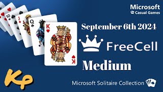 Microsoft Solitaire Collection  Daily Challenge  FreeCell Medium  September 6th 2024  20240906 [upl. by Bronson201]