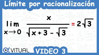 Límite Indeterminado 00 por Racionalización  Video 3 de 5 [upl. by Sydalg571]