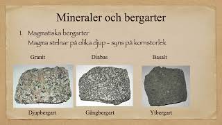 7 Mineraler och bergarter [upl. by Lissa]