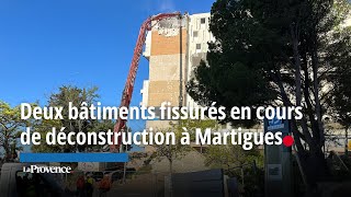 Deux immeubles fissurés en cours de déconstruction à Martigues [upl. by Kawai]