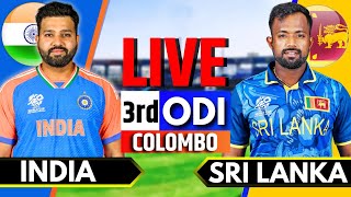 India vs Sri Lanka 3rd ODI  Live Cricket Match Today  IND vs SL Live Match Today  IND vs SL ODI [upl. by Htiel]