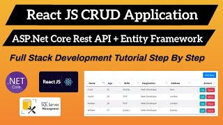 React JS CRUD Application  AspNet Core Web API  Entity Framework  Sql Server [upl. by Neellek]