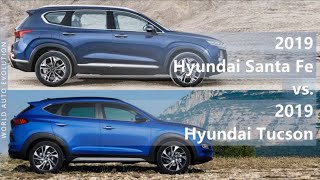 2019 Hyundai Santa Fe vs 2019 Hyundai Tucson technical comparison [upl. by Cirnek]