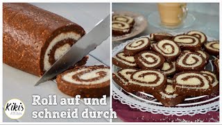 Ohne Backofen Bountyrolle  Kekse ohne Backen  Studentenrezept  Kokosrolle mit Schokokeksen [upl. by Arlie]