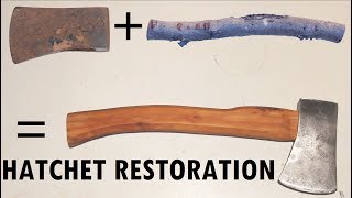 Rusty Hatchet restoration with handle milled from a plum tree branch [upl. by Kumar]