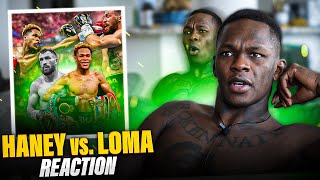 Israel Adesanya Reacts to Haney vs Lomachenko Fight amp Talks Boxing [upl. by Ynnohj822]