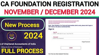 How to registration for ca foundation december 2024  ca foundation registration process 2024 ca [upl. by Anile]