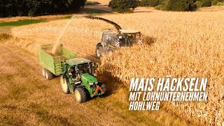 Mais häckseln mit Lohnunternehmen Hohlweg I Agrarvideos Oberfranken Johndeere [upl. by Ehgit]