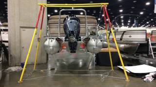 GoHoist Lifting Pontoons at Louisville Boat Show  Lift Boat Off Trailer [upl. by Eejan]