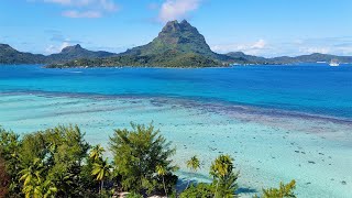 Bora Bora Blue 4K Drone Footage From The French Polynesian Islands [upl. by Irrem]