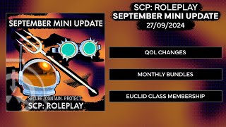 SCP Roleplay  September Mini Update [upl. by Joleen]