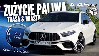 2023 MercedesAMG A45s 421 KM  Ile spali NAJMNIEJ Test zużycia paliwa  4K [upl. by Oicirtap]