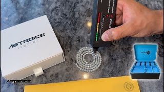 UNBOXING Moissanite Tennis Chain Diamond Tester Approved🥶  Astroice Jewelry [upl. by Assirak]