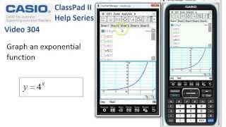 ClassPad Help 304  Graph an Exponential Function [upl. by Ahtrim]