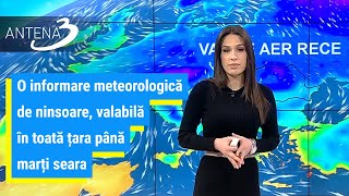 Informare meteo de ninsoare valabilă în toată țara [upl. by Nnylyma]