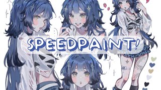 🫐 Redesigning my persona ✧ Character sheet【Procreate Speedpaint】 [upl. by Aiksa]