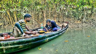 সুন্দরবন নদী থেকে মাছ 🦀🦀ধরে খাড়িতে ঢুকে রান্না করলাম part1naturalsundarban [upl. by Ramar]