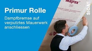 Dampfbremse auf verputztes Mauerwerk luftdicht anschliessen  SIGA Primur Rolle [upl. by Eerahs]