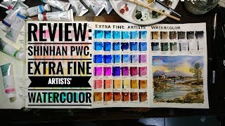 REVIEW Shinhan PWC Extra Fine Artists Watercolor 84 colors swatching and sample painting [upl. by Miyasawa58]