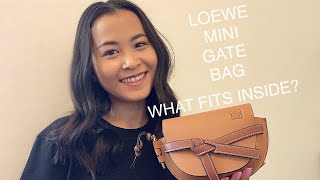 WHAT FITS INSIDE LOEWE MINI GATE BAG  BAG REVIEW [upl. by Nacul]