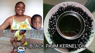 THE PROCESS OF MAKING PALM KERNEL OIL AT HOMEEASY METHOD VLOG viralvideo [upl. by Ledah]