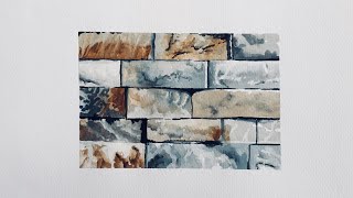 Stone Wall Texture Watercolor [upl. by Walker]