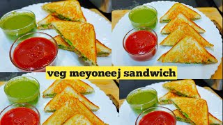 व्हेज मेयोनीज सँडविच  veg meyoneej sandwich recipe on tawa  Easy amp quick sandwich sandwichrecipe [upl. by Anawyt]