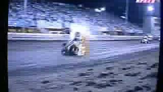 Knoxville Nationals Sprintcar wreck with Curtis Boyer and Kim Mock [upl. by Yonah]