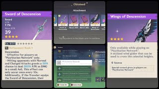 PC Mobile Users How To Obtain Sword Of Descension And Wings Of Descension Wind Glider Genshin Impact [upl. by Onitsuj]