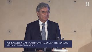 Joe Kaeser gewinnt quotDAX30 CEO des Jahresquot [upl. by Nyret]