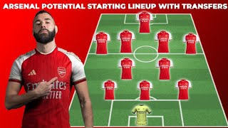 ARSENAL POTENTIAL STARTING LINEUP 3241 WITH TRANSFERS  JANUARY 2024  Ft Karim Benzema [upl. by Ahsek]