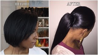 How To Sleek Ponytail On Short Natural Hair [upl. by Quita]