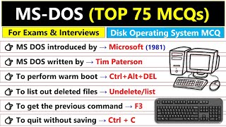 MS DOS MCQ Questions and Answers  Operating System MCQs  MS Dos mcq [upl. by Marden338]