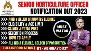 NHB Senior Horticulture Officer Notification Out 2023  NHB SHO Recruitment 2023  NHB SHO Vacancy [upl. by Anah195]