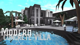 Modern concrete villa exterior 345k Roblox Bloxburg [upl. by Acey]