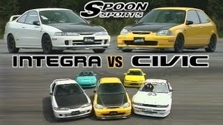 ENG CC Tuned NA battle  Spoon Integra R Spoon Civic Silvia S13 MX5 Levin  Tsukuba 1997 [upl. by Lizzie]