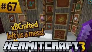 Hermitcraft 7 cleaning up xBCrafteds mess with a redstone item sorter ep 67 [upl. by Atsylak]