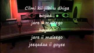 Somali Lyrics Karaoke Jamadeey By You [upl. by Solhcin499]