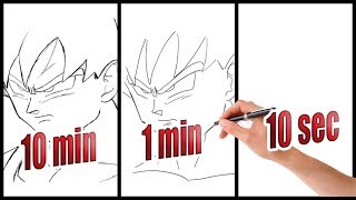 DESSINER SON GOKU EN 10 MINUTES 1 MINUTE ET 10 SECONDES [upl. by Schulze284]